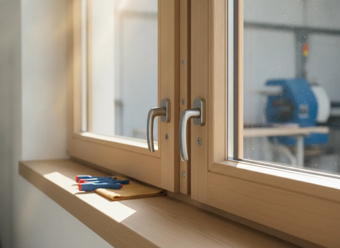 Sicherheitsbeschlag an einem Fenster